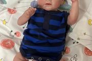 Reborn Dolls 17inch 46cm Reborn Baby Dolls Reborn Toddler Dolls Lifelike Real Soft Touch Maddie with Hand-Drawing Hair Handmade Doll Xmas Gift (FREE POSTAGE)