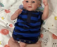 Reborn Dolls 17inch 46cm Reborn Baby Dolls Reborn Toddler Dolls Lifelike Real Soft Touch Maddie with Hand-Drawing Hair Handmade Doll Xmas Gift (FREE POSTAGE)