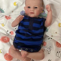 Reborn Dolls 17inch 46cm Reborn Baby Dolls Reborn Toddler Dolls Lifelike Real Soft Touch Maddie with Hand-Drawing Hair Handmade Doll Xmas Gift (FREE POSTAGE)
