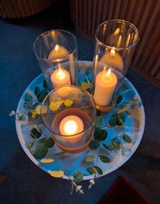 22 Glass jars for candles, ideal for wedding.