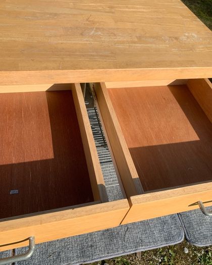 Butcher Block Table Island on wheels