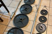 Olympic Metal Weights, Olympic Barbell, Ez Curl Bar And Collars,