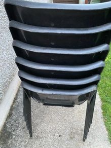 6 brown good plastic chairs