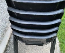 6 brown good plastic chairs