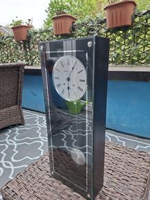 London Clock Company Wooden Wall Clock with Glass Case