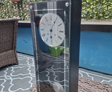 London Clock Company Wooden Wall Clock with Glass Case