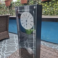 London Clock Company Wooden Wall Clock with Glass Case