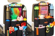 UPGRADED Car Seat Organiser for up to 11-inch Tablet Holder, 8 Pockets, Kids Toy Storage, Water Proof Back Seat Protector for Kids