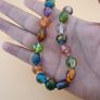 MultiColor Venetian Style Aventurine & Skunk Glass Beads Necklace Image 10