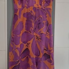 MINT VELVET Mauve and Salmon Floral Ruffle Midi Sz 10 UK - Rrp 220 (New)