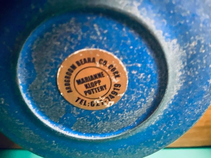 Irish studio pottery jug & bowl Marianne Klopp