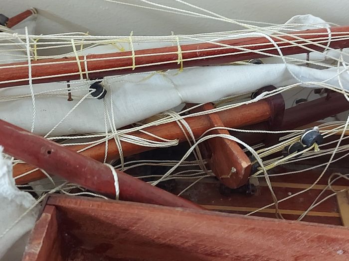 Large Timber  crafted model of the Cutty Sark, A speedy Clipper Sailboat that transported TEA in the late 19thy century