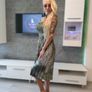 Pleated dress green/ brown Image 2