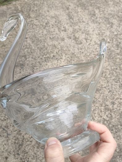 Hand blown glass swan
