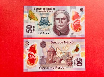 Mexico   50  Pesos.  2012  . Pick  123 . Polymer. Plastic   ( Uncirculated )