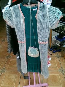 Girls dress/cardi/bag Outfit- Age 7/9