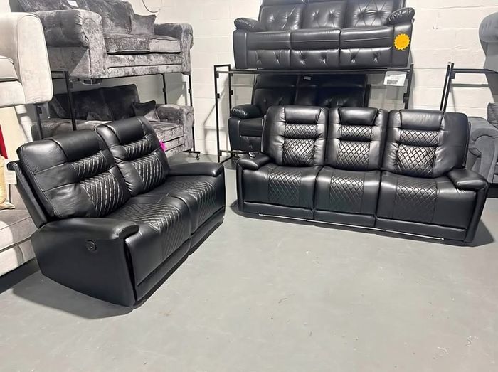 Halifax Leather Electric Recliner Corner Sofa - USB Ports - LED LIGHTS - CUP HOLDERS