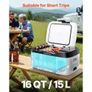 Car Refrigerator, DC 12/24V AC100-240V Compressor Electric Cooler, -20 C to 20 C Car Fridge with APP Control, 15L Cars Freezer for RVs, Campsites, Boats, Camping, Fishing, 60W Portable Freezer Image 2