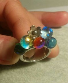 Original Sterling Silver Ring and Crystals