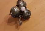 Vintage Connemara marble shamrock pin Irish charm