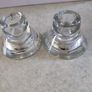 IKEA  PORTA VELAS Clear Glass Candle Holders K & M Hagberg w sticker pair 2 1/4" H Image 6