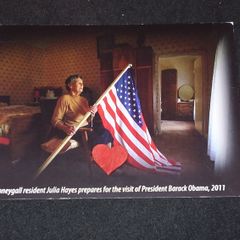 Ireland Postcard : Moneygall Resident " Julia Hayes " Prepares For The Visit of President Barack Obama , 2011
