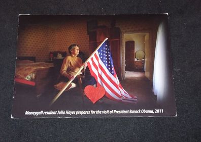 Ireland Postcard : Moneygall Resident " Julia Hayes " Prepares For The Visit of President Barack Obama , 2011