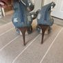 Carvela Denim Blue Studded and Crystal Embellished Shoe Image 7