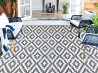 main image for ad Outdoor Rug, 180 x 120cm Waterproof Picnic Blanket Black Reversible Floor Mat Recycled UV Resistant Rugs Camping Woven Plastic Straw Mats Indoor Rug for Garden RV Patio Deck Balcony BBQ Beach