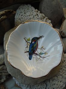 China, Trinket dish, Royal Stuart,Tara Hall china, Kingfisher dish,Collectable