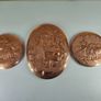 Vintage Indian Hand Crafted Embossed Copper Art Oval Image 5