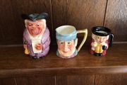 3 small mini toby jugs
