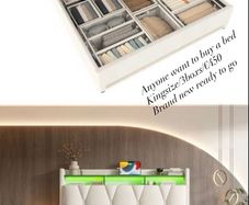 king size LED light bed without mattress