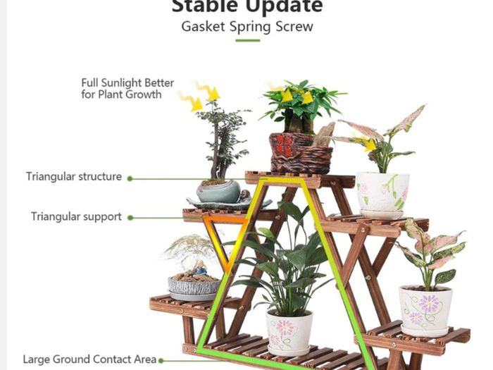 BRAND NEW Wooden Flower Rack 114x25x91cm Plant Stand Multi Flower Stand Shelves Bonsai Display Shelf for Yard Garden Patio Balcony 4 Tiers