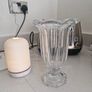 French Style Glass Flower Vase: Embossed Vintage Decor Image 2