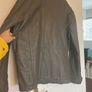 Mens steel grey 'biker affect' leather jacket Image 6