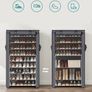 10-Tier Shoes Rack with Dustproof Cover, 28 x 88 x 160 cm, Shoe Storage Cabinet, Shoe Organiser, Shoe Stand Holds 40-50 Pairs of Shoes, for Living Room (FREE SHIPPING) Image 3
