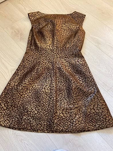 Stunning Next Ladies Gold Animal Print Dress Size 10