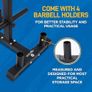 6-Pegs Olympic Weight Plate Rack & 4 Barbells  363 kg Capacity, Heavy-Duty Gym Organiser, Scratch-Resistant Frame, Powder-Coat Finish, Easy to Assemble, Compact & Space-Saving Image 5
