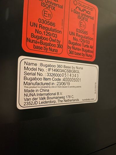Bugaboo Turtle Air Car Seat + Bugaboo 360 Base by Nuna