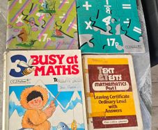 4 x Maths Books C.J. Fallon Busy at Maths Figure it out Workbooks Textbooks Old School Books Vintage 1983 1979 1990