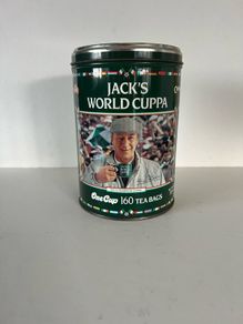 Jack Charlton tea caddy, the road to italia 90