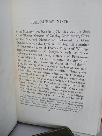 An Itinerary by Fynes Moryson Gent (4 Vol. Set) (PT226)