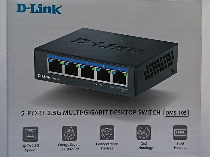 D-Link 5-Port 2.5G Multi Gigabit Unmanaged Gaming Network Switch (metal housing)