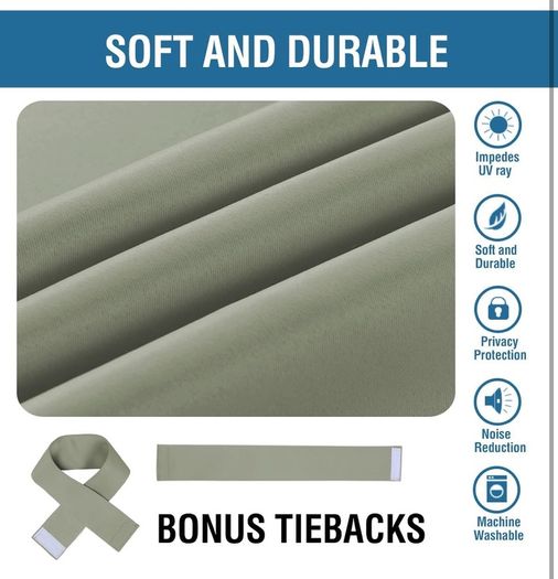2 Panels 66"x90" Blackout Curtains Pencil Pleat Bedroom Curtain Panel for Privacy Protected Thermal Insulated