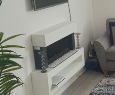 Wall mounted electric heater & fireplace with remote control