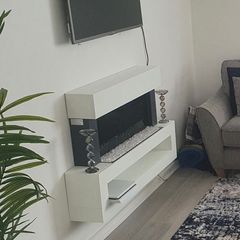 Wall mounted electric heater & fireplace with remote control