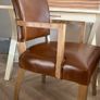 leather armchair -solid oak Image 3