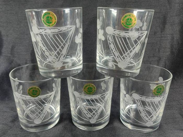 Set of 5 Penrose waterford glasses