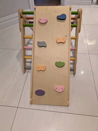 Wooden climbing frame